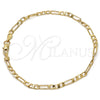 Gold Tone Basic Bracelet, Figaro Design, Polished, Golden Finish, 04.242.0015.09GT (120 Gauge, 04 MM Thickness, 9 Inches Length)