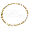 Gold Tone Basic Bracelet, Figaro Design, Polished, Golden Finish, 04.242.0015.09GT (120 Gauge, 04 MM Thickness, 9 Inches Length)