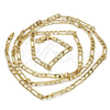 Gold Tone Basic Necklace, Figaro Design, Polished, Golden Finish, 04.242.0015.24 (120 Gauge, 04 MM Thickness, 24 Inches Length)
