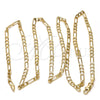 Gold Tone Basic Necklace, Figaro Design, Polished, Golden Finish, 04.242.0015.28GT (120 Gauge, 04 MM Thickness, 28 Inches Length)