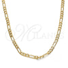 Gold Tone Basic Necklace, Figaro Design, Polished, Golden Finish, 04.242.0015.28GT (120 Gauge, 04 MM Thickness, 28 Inches Length)
