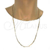Gold Tone Basic Necklace, Figaro Design, Polished, Golden Finish, 04.242.0015.30GT (120 Gauge, 04 MM Thickness, 30 Inches Length)