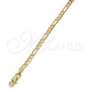 Gold Tone Basic Necklace, Figaro Design, Polished, Golden Finish, 04.242.0015.30GT (120 Gauge, 04 MM Thickness, 30 Inches Length)