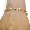 Gold Tone Basic Bracelet, Figaro Design, Polished, Golden Finish, 04.242.0016.08GT (140 Gauge, 05 MM Thickness, 8 Inches Length)