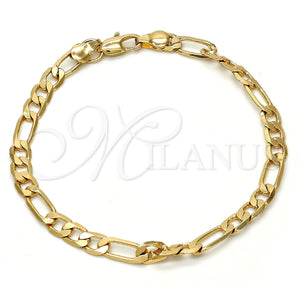Gold Plated Bracelet — Basic Bracelet Figaro Design Polished 04. .08GT Gauge — main product view — SKU 109291 | Chapa de Oro brazalete — básico Bracelet Figaro diseño pulido 04. .08GT Gauge — SKU 109291