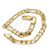 Gold Tone Basic Bracelet, Figaro Design, Polished, Golden Finish, 04.242.0017.08GT (160 Gauge, 06 MM Thickness, 8 Inches Length)