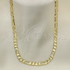 Gold Tone Basic Necklace, Figaro Design, Polished, Golden Finish, 04.242.0017.24GT (160 Gauge, 06 MM Thickness, 24 Inches Length)