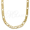 Gold Tone Basic Necklace, Figaro Design, Polished, Golden Finish, 04.242.0018.24GT (180 Gauge, 07 MM Thickness, 24 Inches Length)
