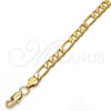 Gold Tone Basic Necklace, Figaro Design, Polished, Golden Finish, 04.242.0018.28GT (180 Gauge, 07 MM Thickness, 28 Inches Length)