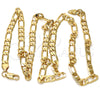 Gold Tone Basic Necklace, Figaro Design, Polished, Golden Finish, 04.242.0018.30GT (180 Gauge, 07 MM Thickness, 30 Inches Length)