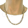 Gold Tone Basic Necklace, Figaro Design, Polished, Golden Finish, 04.242.0019.24GT (200 Gauge, 08 MM Thickness, 24 Inches Length)