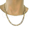 Gold Tone Basic Necklace, Figaro Design, Polished, Golden Finish, 04.242.0019.24GT (200 Gauge, 08 MM Thickness, 24 Inches Length)