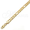 Gold Tone Basic Necklace, Figaro Design, Polished, Golden Finish, 04.242.0019.28GT (200 Gauge, 08 MM Thickness, 28 Inches Length)