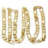 Gold Tone Basic Necklace, Figaro Design, Polished, Golden Finish, 04.242.0019.28GT (200 Gauge, 08 MM Thickness, 28 Inches Length)