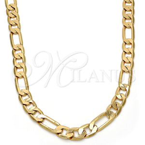 Gold Plated Necklace — Basic Necklace Figaro Design Polished 04. .28GT Gauge — main product view — SKU 109309 | Chapa de Oro collar — básico Necklace Figaro diseño pulido 04. .28GT Gauge — SKU 109309