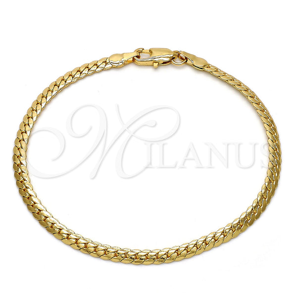 Gold Tone Basic Bracelet, Polished, Golden Finish, 04.242.0020.08GT (120 Gauge, 04 MM Thickness, 8 Inches Length)