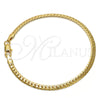 Gold Tone Basic Bracelet, Polished, Golden Finish, 04.242.0020.09GT (120 Gauge, 04 MM Thickness, 9 Inches Length)