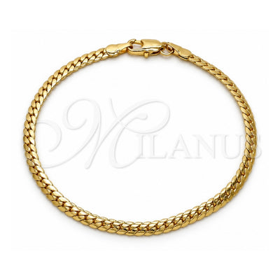 Gold Tone Basic Bracelet, Polished, Golden Finish, 04.242.0020.09GT (120 Gauge, 04 MM Thickness, 9 Inches Length)