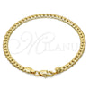 Gold Tone Basic Bracelet, Polished, Golden Finish, 04.242.0021.08GT (140 Gauge, 05 MM Thickness, 8 Inches Length)