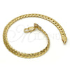 Gold Tone Basic Bracelet, Polished, Golden Finish, 04.242.0021.08GT (140 Gauge, 05 MM Thickness, 8 Inches Length)