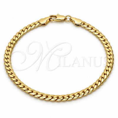 Gold Tone Basic Bracelet, Polished, Golden Finish, 04.242.0021.08GT (140 Gauge, 05 MM Thickness, 8 Inches Length)
