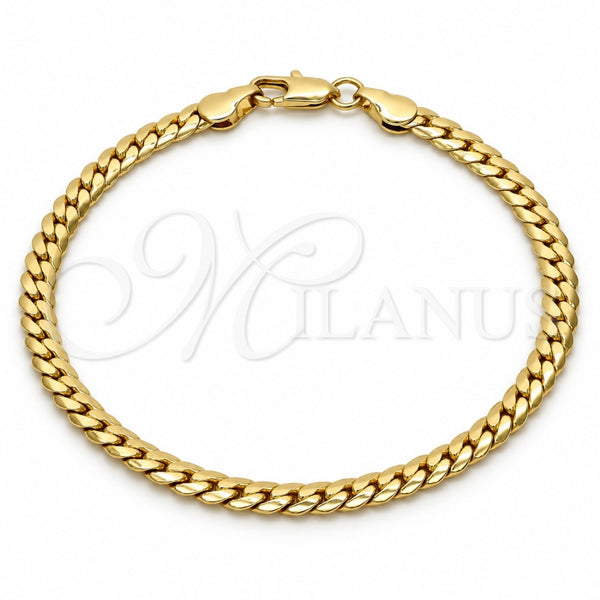 Gold Tone Basic Bracelet, Polished, Golden Finish, 04.242.0021.08GT (140 Gauge, 05 MM Thickness, 8 Inches Length)