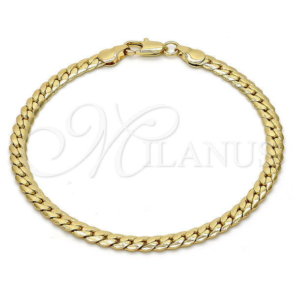 Gold Tone Basic Bracelet, Polished, Golden Finish, 04.242.0021.08GT (140 Gauge, 05 MM Thickness, 8 Inches Length)