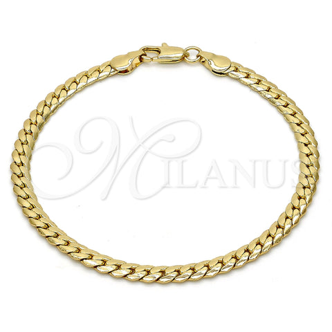 Gold Tone Basic Bracelet, Polished, Golden Finish, 04.242.0021.08GT (140 Gauge, 05 MM Thickness, 8 Inches Length)
