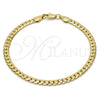 Gold Tone Basic Bracelet, Polished, Golden Finish, 04.242.0021.08GT (140 Gauge, 05 MM Thickness, 8 Inches Length)
