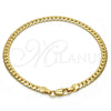 Gold Tone Basic Bracelet, Polished, Golden Finish, 04.242.0021.09GT (140 Gauge, 05 MM Thickness, 9 Inches Length)