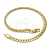 Gold Tone Basic Bracelet, Polished, Golden Finish, 04.242.0021.09GT (140 Gauge, 05 MM Thickness, 9 Inches Length)