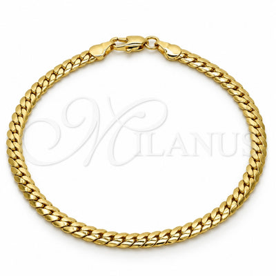 Gold Tone Basic Bracelet, Polished, Golden Finish, 04.242.0021.09GT (140 Gauge, 05 MM Thickness, 9 Inches Length)