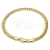 Gold Tone Basic Bracelet, Polished, Golden Finish, 04.242.0022.09GT (160 Gauge, 06 MM Thickness, 9 Inches Length)
