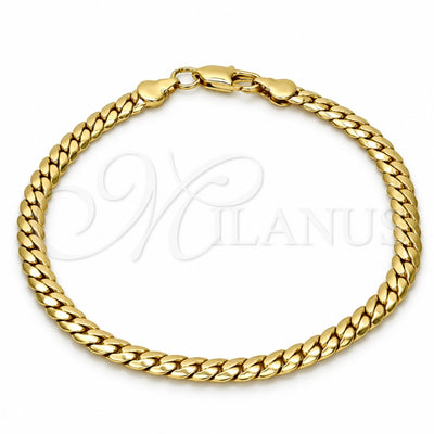 Gold Tone Basic Bracelet, Polished, Golden Finish, 04.242.0022.09GT (160 Gauge, 06 MM Thickness, 9 Inches Length)