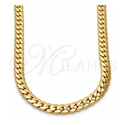Gold Tone Basic Necklace, Polished, Golden Finish, 04.242.0024.30GT (200 Gauge, 08 MM Thickness, 30 Inches Length)