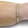 Gold Tone Basic Bracelet, Mariner Design, Polished, Golden Finish, 04.242.0030.08GT (120 Gauge, 04 MM Thickness, 8 Inches Length)