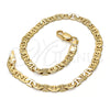 Gold Tone Basic Bracelet, Mariner Design, Polished, Golden Finish, 04.242.0030.09GT (120 Gauge, 04 MM Thickness, 9 Inches Length)