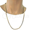 Gold Tone Basic Necklace, Mariner Design, Polished, Golden Finish, 04.242.0031.28GT (140 Gauge, 05 MM Thickness, 28 Inches Length)
