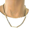 Gold Tone Basic Necklace, Mariner Design, Polished, Golden Finish, 04.242.0032.24GT (160 Gauge, 06 MM Thickness, 24 Inches Length)