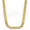 Gold Tone Basic Necklace, Mariner Design, Polished, Golden Finish, 04.242.0032.30GT (160 Gauge, 06 MM Thickness, 30 Inches Length)