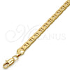 Gold Tone Basic Bracelet, Mariner Design, Polished, Golden Finish, 04.242.0033.08GT (180 Gauge, 07 MM Thickness, 8 Inches Length)