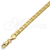 Gold Tone Basic Necklace, Mariner Design, Polished, Golden Finish, 04.242.0033.24GT (180 Gauge, 07 MM Thickness, 24 Inches Length)