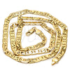 Gold Tone Basic Necklace, Mariner Design, Polished, Golden Finish, 04.242.0033.24GT (180 Gauge, 07 MM Thickness, 24 Inches Length)