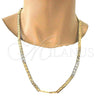 Gold Tone Basic Necklace, Mariner Design, Polished, Golden Finish, 04.242.0033.28GT (180 Gauge, 07 MM Thickness, 28 Inches Length)