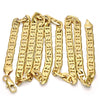 Gold Tone Basic Necklace, Mariner Design, Polished, Golden Finish, 04.242.0033.28GT (180 Gauge, 07 MM Thickness, 28 Inches Length)