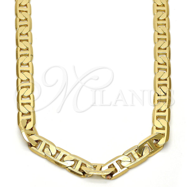 Gold Plated Necklace — Basic Necklace Mariner Design Polished 04. .30GT Gauge — main product view — SKU 109355 | Chapa de Oro collar — básico Necklace Mariner diseño pulido 04. .30GT Gauge — SKU 109355
