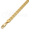 Gold Tone Basic Bracelet, Mariner Design, Polished, Golden Finish, 04.242.0034.08GT (200 Gauge, 08 MM Thickness, 8 Inches Length)
