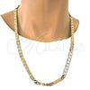 Gold Tone Basic Necklace, Mariner Design, Polished, Golden Finish, 04.242.0034.28GT (200 Gauge, 08 MM Thickness, 28 Inches Length)