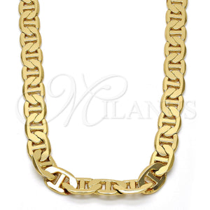 Gold Plated Necklace — Basic Necklace Mariner Design Polished 04. .28GT Gauge — main product view — SKU 109359 | Chapa de Oro collar — básico Necklace Mariner diseño pulido 04. .28GT Gauge — SKU 109359
