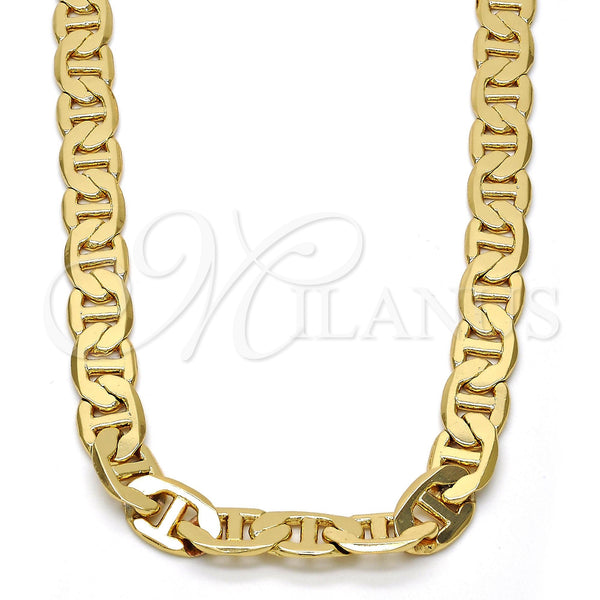 Gold Plated Necklace — Basic Necklace Mariner Design Polished 04. .28GT Gauge — main product view — SKU 109359 | Chapa de Oro collar — básico Necklace Mariner diseño pulido 04. .28GT Gauge — SKU 109359